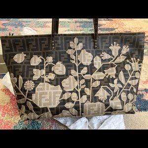 Authentic FENDI Dark Brown Zucca & Floral Tote 💕